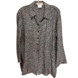 Vtg Jaeger shirt/jacket button down with vented sides and square hem size 8